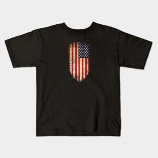 US Flag Shield Kids T-Shirt